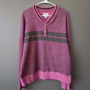 Urban Outfitters BDG Women's Cameron Henley Sweater Size M Purple Grunge Y2k